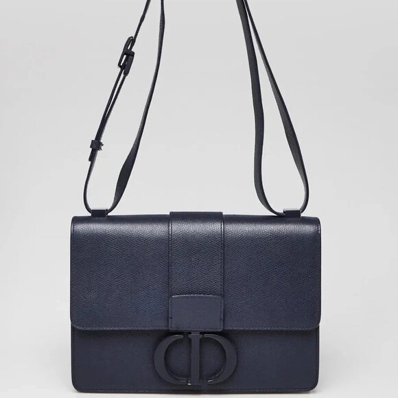 Dior Handbags - Christian Dior Blue Ultramatte Leather Montaigne 30 Flap Bag